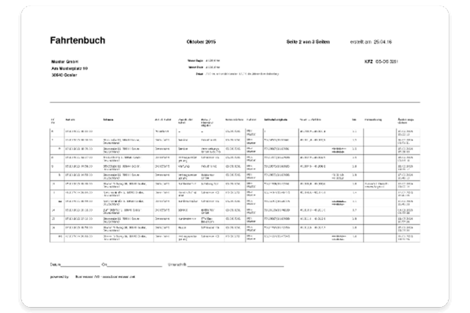 Fahrtenbuch - Carmada - Fuhrparkmanagement in der Cloud