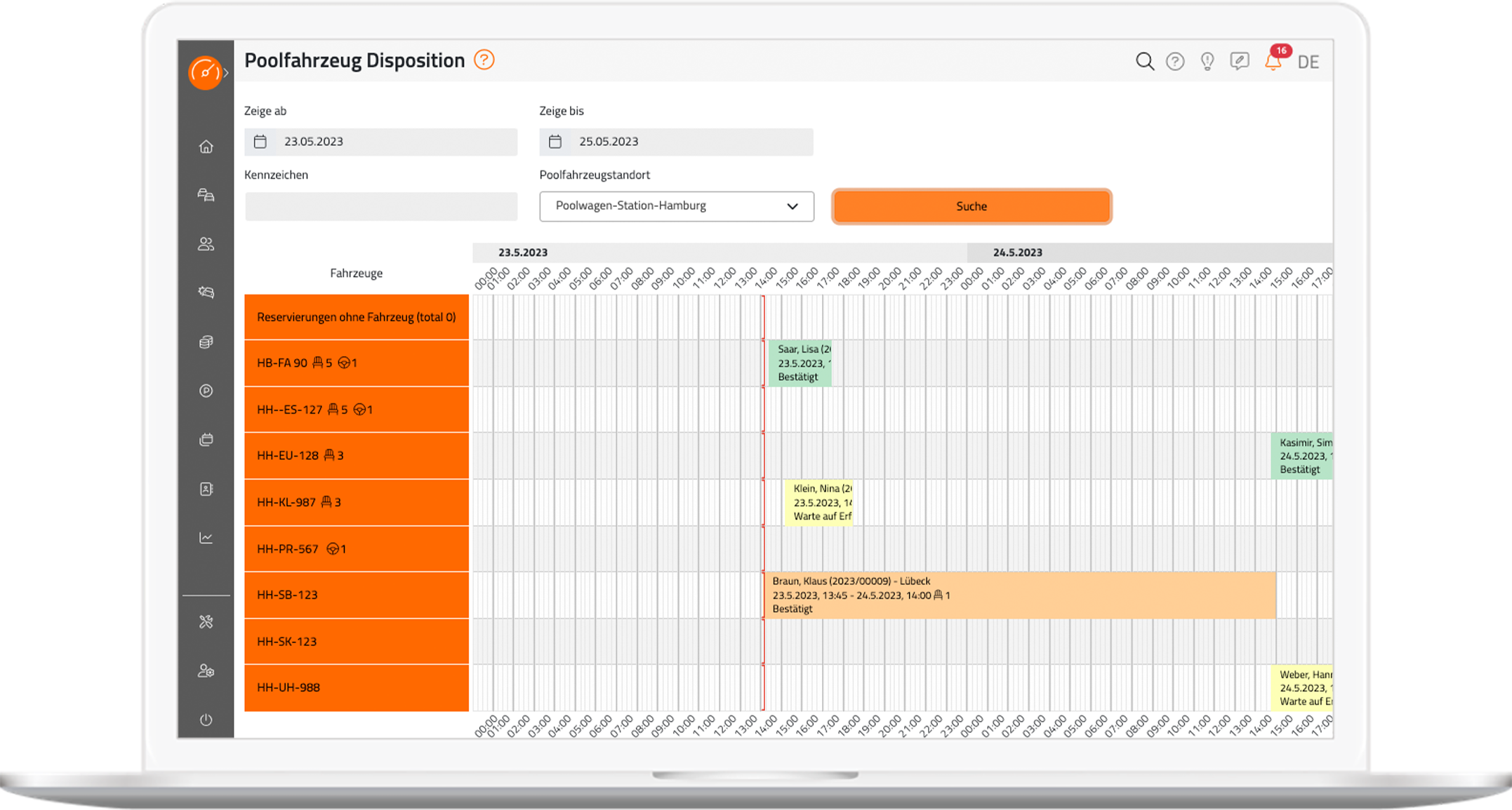 Poolfahrzeug-Management Carmada - Fuhrparkmanagement in der Cloud