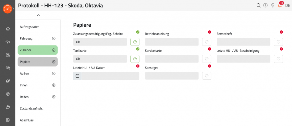 Carmada - Fuhrparkmanagement in der Cloud - Digitale Protokolle