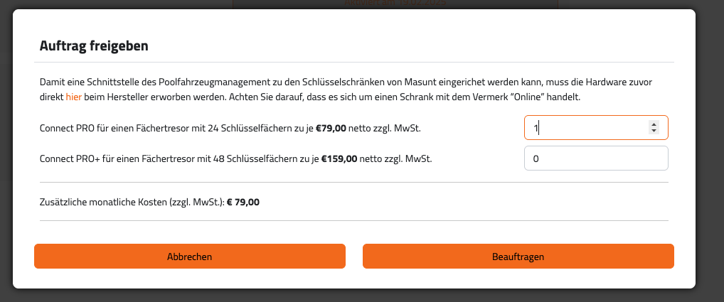 Auswahlmöglichkeiten bei der Schnittstelle