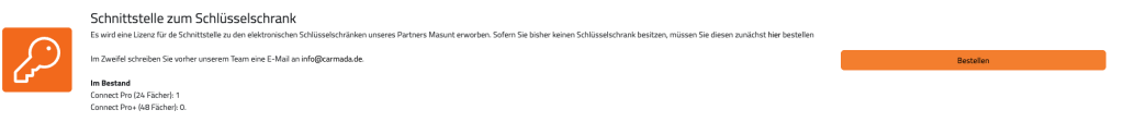 Schnittstelle zum Schlüsselschrank bestellen
